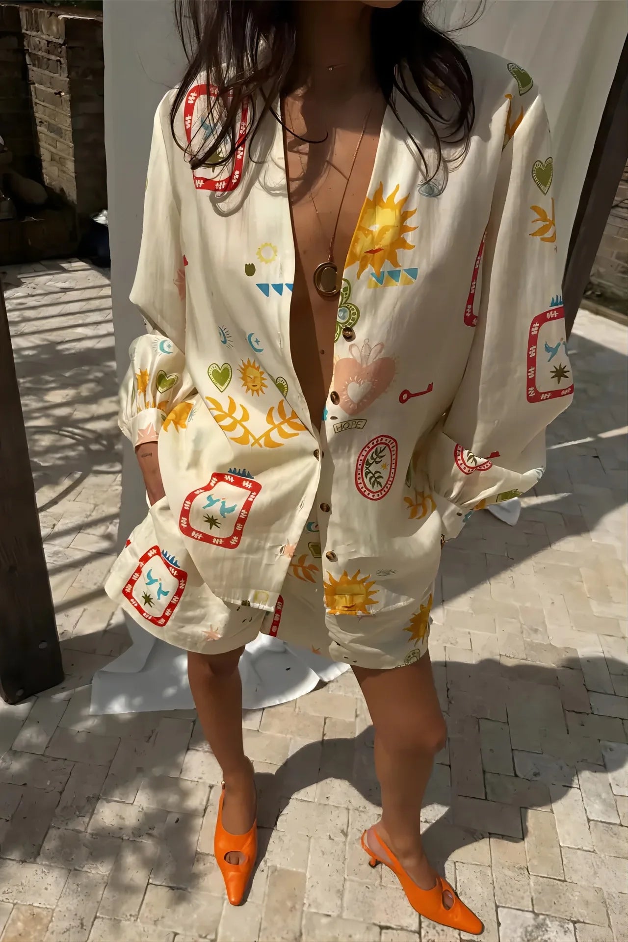 Ensemble à motif estival