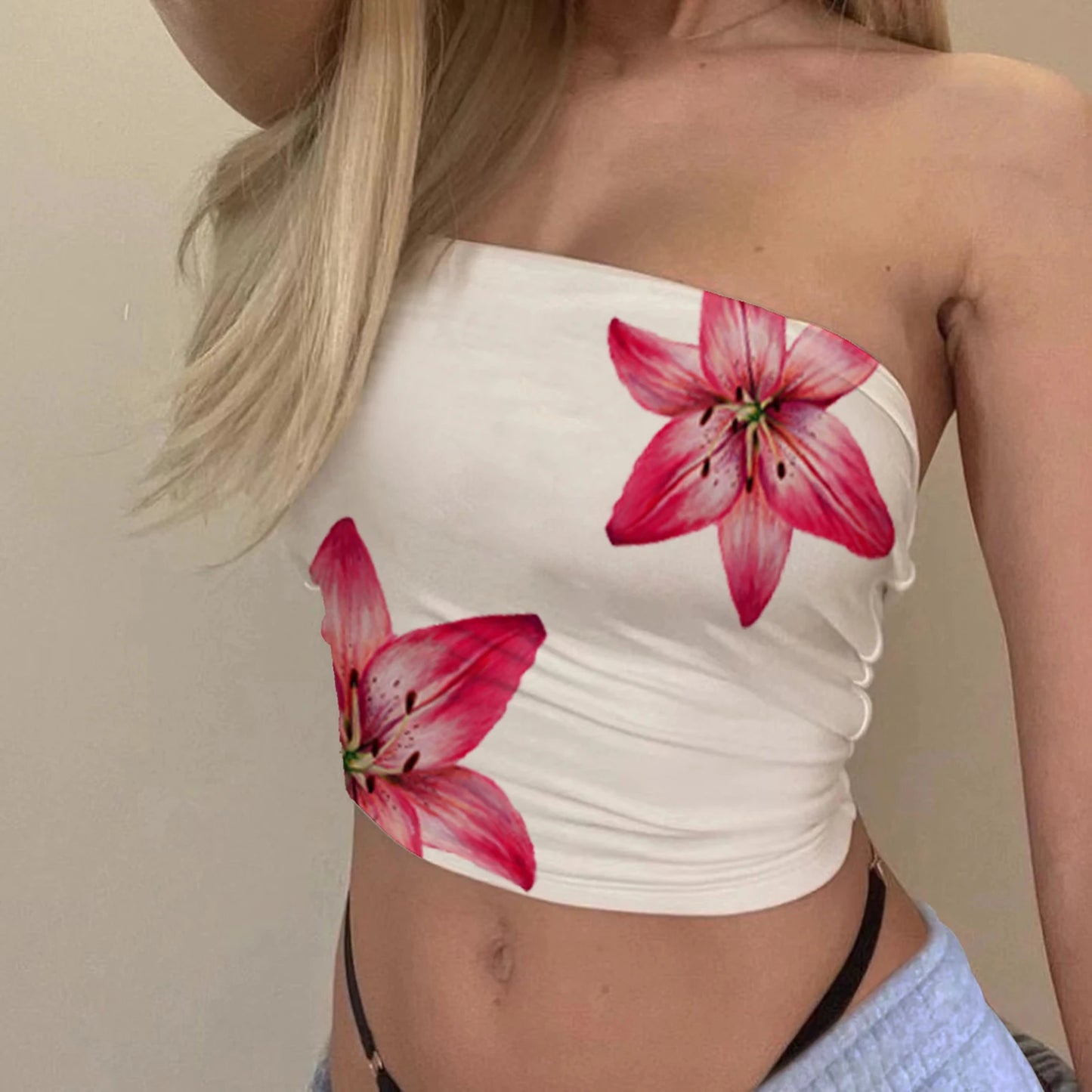 Top bandeau fleuri