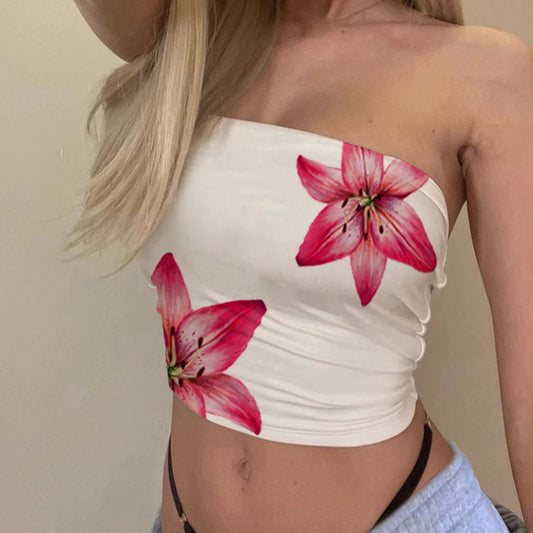 Top bandeau fleuri